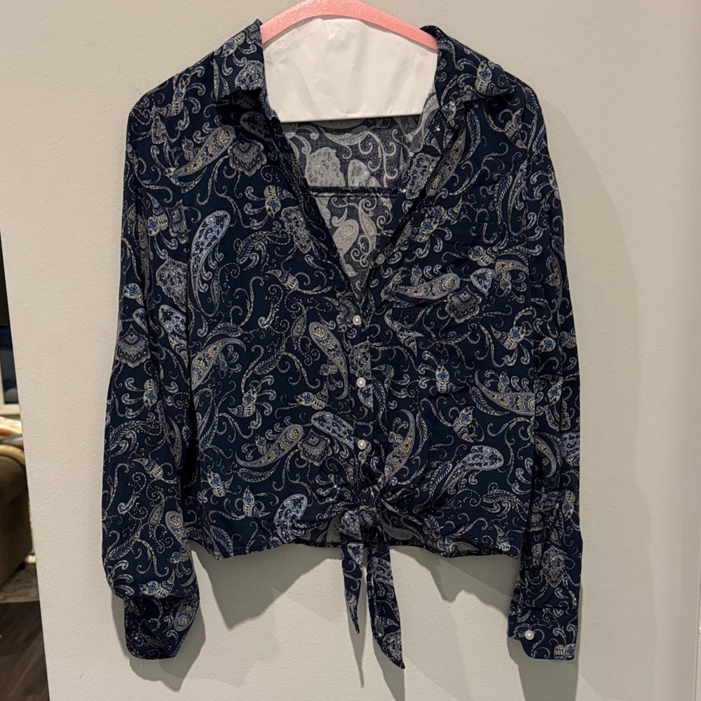 Paisley Blue Top